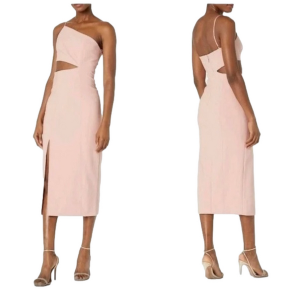 cinq a sept Dresses & Skirts - CINQ À SEPT Laurile one-shoulder cutout woven midi dress Size 12